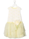 Aletta Tulle Detail Sleeveless Dress In Yellow