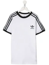 Adidas Originals Teen 3-stripes Logo T-shirt In White