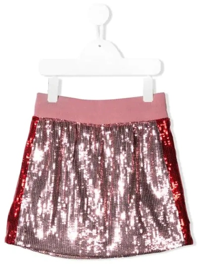 Alberta Ferretti Teen Sequinned Mini Skirt In Pink
