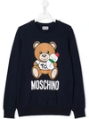MOSCHINO TEEN TEDDY BEAR PRINT SWEATSHIRT