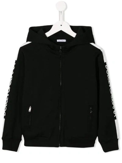 Dolce & Gabbana Kids' Branded Hoodie In Black