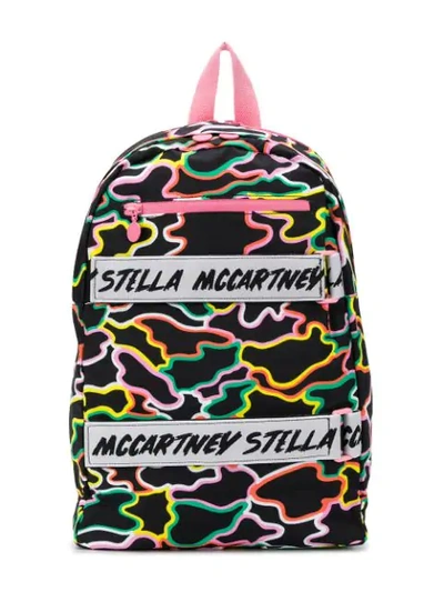 Stella Mccartney Kids' 迷彩印花背包 In Black