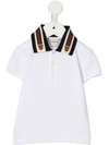 GUCCI TIGER EMBROIDERED COLLAR POLO SHIRT