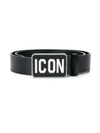 Dsquared2 Teen Logo-print Belt In Black