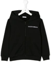 Dolce & Gabbana Logo Embroidered Cotton Sweatshirt In Black