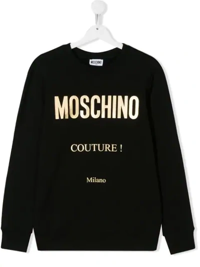 Moschino Kids' Logo Print Sweatshirt In Black