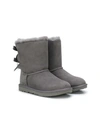 Ugg Teen Leather Ankle Boots In Grey