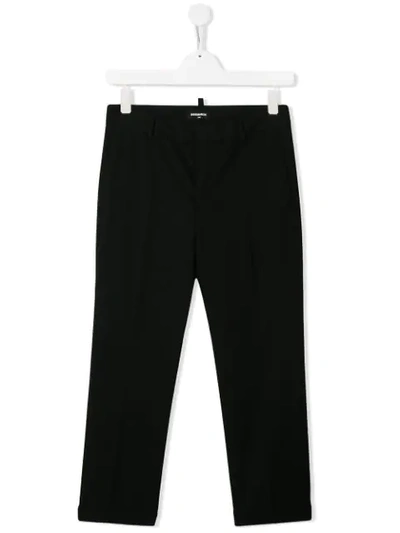 Dsquared2 Kids' Straight-leg Tailored Trousers In Black