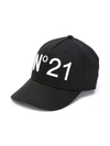 N°21 Cappello Da Baseball In Gabardina Con Logo In Black