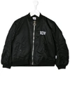 Gcds Logo-embroidered Bomber Jacket In Black