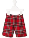 Siola Check Tailored Shorts In Red
