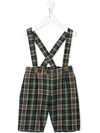 Siola Check Print Overall Shorts In Green