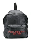 PHILOSOPHY DI LORENZO SERAFINI LOGO PRINT BACKPACK