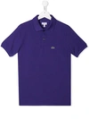Lacoste Teen Poloshirt Mit Logo-stickerei In Purple