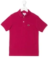 Lacoste Teen Embroidered Logo Polo Shirt In Pink