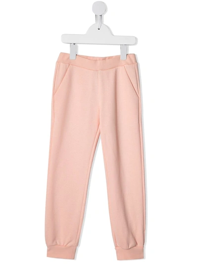 Fendi Kids' Embroidered Zucca Track Pants In Pink