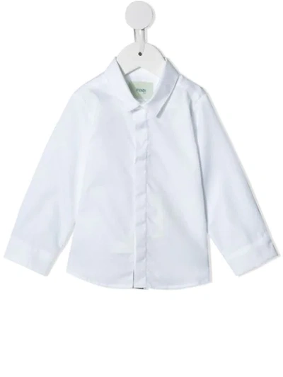 Fendi Babies' Button Up Shirt In White