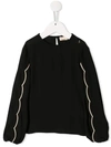 Elisabetta Franchi La Mia Bambina Scallop-trim Knitted Jumper In Black