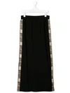 Roberto Cavalli Junior Teen Logo Print Track Skirt In Black