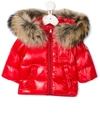 MONCLER FAUX-FUR HOODED PUFFER JACKET