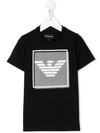 Emporio Armani Logo Print T-shirt In Black