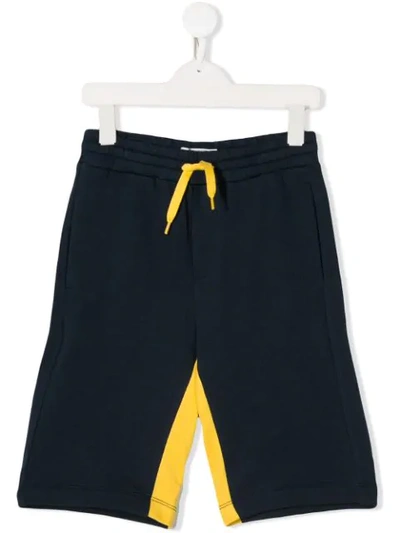 John Galliano Teen Varsity Colour Block Shorts In Dark Blue