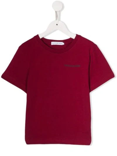 Calvin Klein Kids' Printed Logo T-shirt In Red
