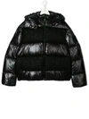 MONCLER TEEN CONTRAST PANEL PADDED COAT