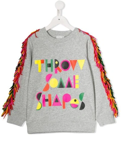 Stella Mccartney Kids' Throw Some Shapes Print Sweatshirt In Grey
