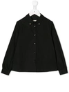 Elisabetta Franchi La Mia Bambina Star Button-down Shirt In Black
