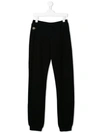 Philipp Plein Junior Heart Print Studded Track Pants In Black