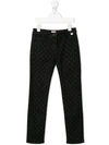Il Gufo Teen Polka-dot Skinny Jeans In Black