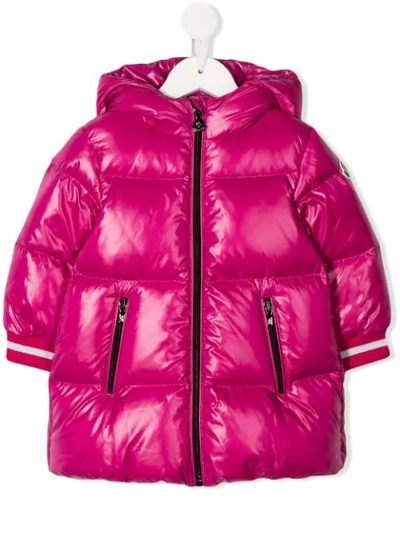 Moncler Babies' Hooded Padded Coat In Pink
