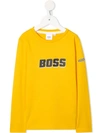 Hugo Boss Logo-print T-shirt In Yellow