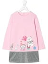 SIMONETTA GLITTER HEM SWEATSHIRT DRESS