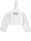 La Stupenderia Ruffle Trim Shrug In White