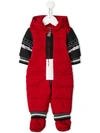 LAPIN HOUSE HOODED CONTRASTING-SLEEVES PRAMSUIT