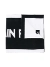 Balmain Intarsia Logo Knit Scarf In Red
