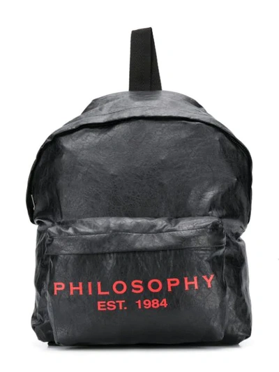 Philosophy Di Lorenzo Serafini Kids' Logo Print Backpack In Black