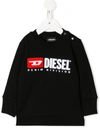 Diesel Long-sleeved Logo Print Jumper In Black