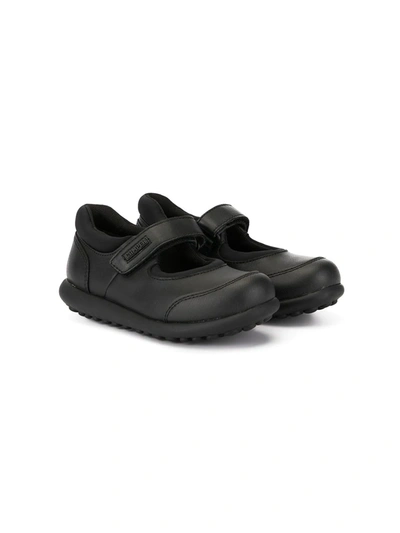 Camper Kids' Touch-strap Ballerina Flats In Black