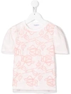 SIMONETTA FLORAL-EMBROIDERED T-SHIRT