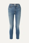 RE/DONE ORIGINALS HIGH-RISE ANKLE CROP SKINNY JEANS