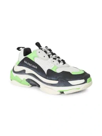 Balenciaga Triple S Trainers In Blanc Vert