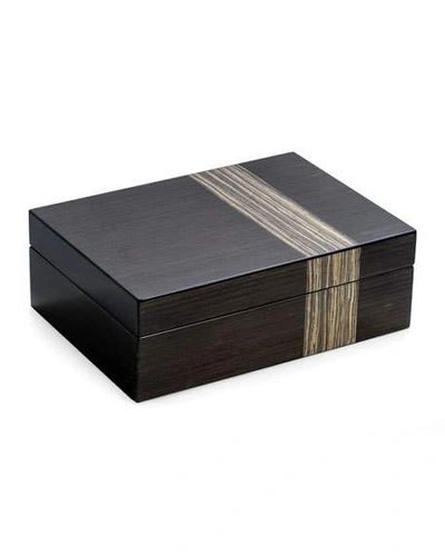 Bey-berk Lacquered Ash Wood Valet Box In Grey