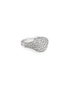 David Yurman 18k Yellow Gold Or 18k White Gold Mini Chevron Pinky Ring With Pave Diamonds