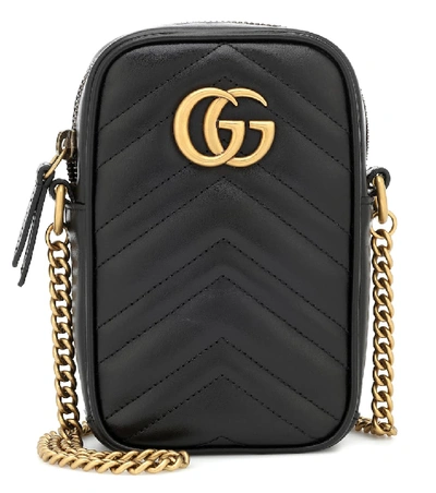 Gucci Gg Marmont Mini Quilted-leather Cross-body Bag In Black