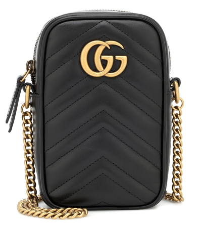 Gucci Gg Marmont Mini Crossbody Bag In Black