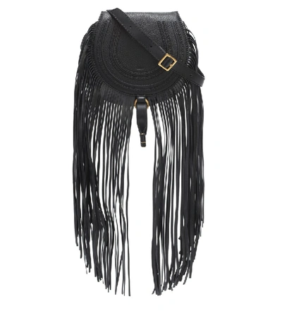 Chloé Marcie Mini Leather Shoulder Bag In Black