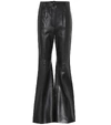 GUCCI HIGH-RISE LEATHER BOOTCUT PANTS,P00436225